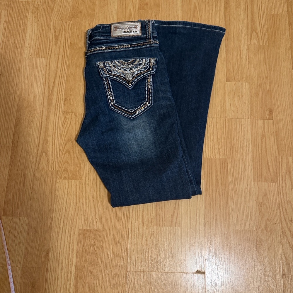 Grace in LA Dark Blue Boot Cut Jeans